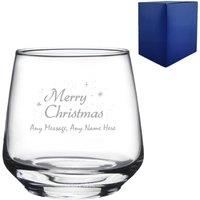 Uniqueful Personalised Engraved Merry Christmas Tallo Tumbler Glass in Clear | Size: 1000ml