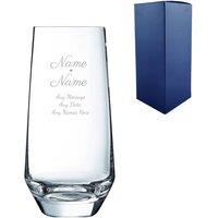 Uniqueful Personalised Engraved Wedding Lima Hiball Glass for Couple in Clear | Size: 1 Pack