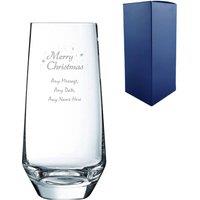 Uniqueful Personalised Engraved Merry Christmas Lima Hiball Glass for Friend in Clear | Size: 1000ml