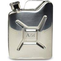 Uniqueful Personalised Engraved Silver Jerry Can Hip Flask with Initials | Size: 100ml