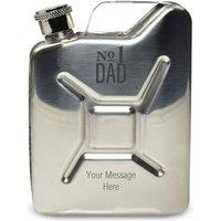 Uniqueful Personalised Engraved Silver Jerry Can Hip Flask No.1 Dad Design | Size: 250ml