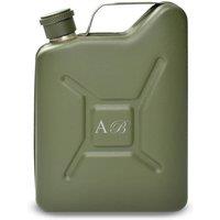 Uniqueful Personalised Engraved Green Jerry Can Hip Flask with Initials | Size: 100ml