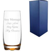 Uniqueful Personalised Engraved 390ml Orange based Adora Hiball Glass in Clear | Size: 100ml
