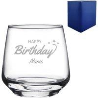 Uniqueful Personalised Engraved Happy Birthday Tallo Tumbler for Friend in Clear | Size: 1 Pack