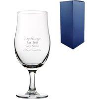 Uniqueful Personalised Engraved Any Message Draft Stemmed Beer Glass in Clear | Size: 20oz (550ml)