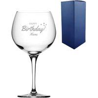 Uniqueful Personalised Engraved Happy Birthday Gin Balloon Glass for Friend in Clear | Size: 20oz (550ml)