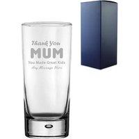 Uniqueful Personalised Thank You Mum Design Engraved Hiball 13oz Glass in Clear | Size: 1000ml