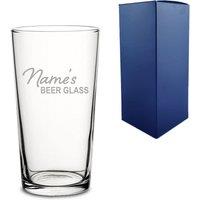 Uniqueful Personalised Perfect Pint Glass Name Beer Glass Design in Clear | Size: 20oz (550ml)