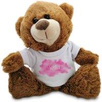 Uniqueful Personalised Soft Dark Brown Teddy Bear Cloud Design T-Shirt Toy | Size: 1 Pack
