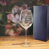 Uniqueful Personalised Engraved Enoteca 19oz Large Wine Glass in Clear | Size: 20oz (550ml)