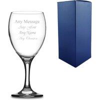 Uniqueful Personalised Engraved 12oz Imperial Wine Glass in Gift Box in Clear | Size: 1000ml