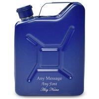 Uniqueful Personalised Engraved Blue Jerry Can Hip Flask Birthday Gift for | Size: 100ml