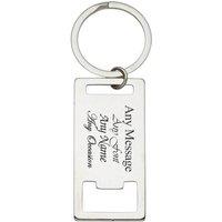 Uniqueful Personalised Engraved Rectangle Bottle Opener Keyring Birthday Friend in Silver | Size: 1 Pack