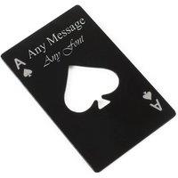 Uniqueful Personalised Engraved Black Ace of Spades Bottle Opener for Couple | Size: 1 Pack