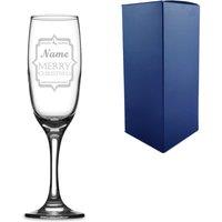 Uniqueful Personalised Merry Christmas Design Name Champagne Flute Christmas in Clear | Size: 100ml