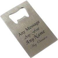Uniqueful Personalised Engraved Steel Portable Wallet Card Bottle Opener in Silver | Size: 1 Pack