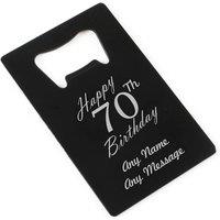 Uniqueful Personalised Engraved Wallet Card Bottle Opener for Friend Birthday in Black | Size: 1 Pack