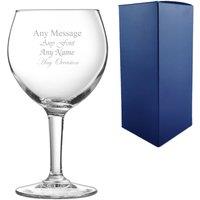 Uniqueful Personalised Engraved Birthday Gin Balloon Cocktail Glass for Friend in Clear | Size: 1000ml