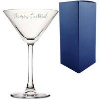 Uniqueful Personalised Engraved Martini Cocktail Glass for Nan Birthday Gift in Clear | Size: 240