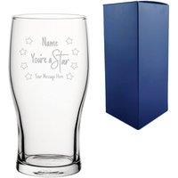 Uniqueful Personalised Engraved Pint Glass Youre A Star Design Thank You Friend in Clear | Size: 20oz (550ml)