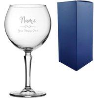 Uniqueful Personalised Hudson Gin Balloon Flourish Design Name Message Glass in Clear | Size: 1 Pack