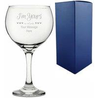 Uniqueful Personalised Im Yours No Refunds Design Engraved Gin Balloon Glass in Clear | Size: 1 Pack