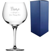 Uniqueful Personalised Primeur Gin Balloon Glass Flourish Design Name Message in Clear | Size: 1 Pack