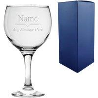 Uniqueful Personalised Engraved Gin Balloon Glass for Friend Birthday in Clear | Size: 1 Pack