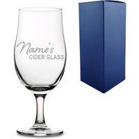 Uniqueful Personalised Name's Cider Glass Design Engraved Stemmed Pint Glass in Clear | Size: 20oz (550ml)