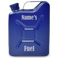 Uniqueful Personalised Engraved Blue Jerry Can Fuel Design Hip Flask | Size: 100ml
