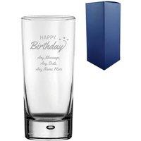 Uniqueful Personalised Engraved Happy Birthday Bubble Hiball Birthday Glass in Clear | Size: 20oz (550ml)