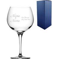 Uniqueful Personalised Engraved Wedding Gin Balloon Anniversary Glass for Couple in Clear | Size: 20oz (550ml)