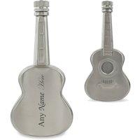 Uniqueful Personalised Engraved Silver 5oz Guitar Hip Flask Sideways Name | Size: 1000ml