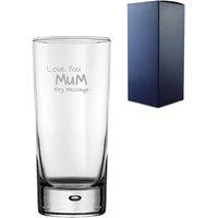 Uniqueful Personalised Love You Mum Design Engraved Hiball 13oz Glass in Clear | Size: 13 Pack