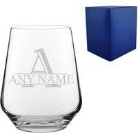 Uniqueful Personalised Engraved Allegra Initial & Name Design 15.5oz Tumbler in Clear | Size: 20oz (550ml)
