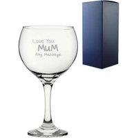Uniqueful Personalised With Love You Mum Design 22.5oz Engraved Gin Glass in Clear | Size: 20oz (550ml)