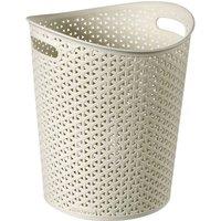 Curver My Style Rattan Effect Paper Bin in Cream