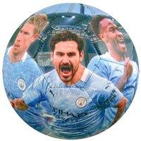 Manchester City FC Player Photograph Football in Blue