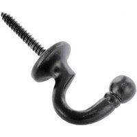 Securit Antique Ball End Screw Hook Pack of 2 in Black