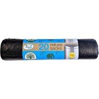 Tidyz 70L Plain Bin Bags (Pack of 20) in Black