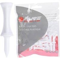 Pure2Improve Step Plastic Golf Tees (Pack of 25) in White