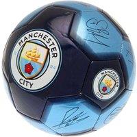 Manchester City FC Printed Signature Mini Football in Blue