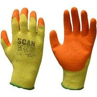 Scan Knitshell Latex Palm Gloves Size 9 Large (1 Pair) in Orange
