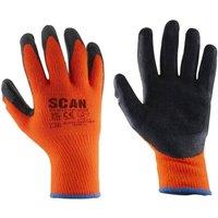Scan Thermal Latex Coated Gloves Size 10 Extra Large (Pack of 5) in Black | Size: XL