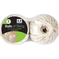 IG Design Ball Of String Pack of 2 in White
