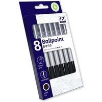 IG Design Retractable Ballpoint Pen (Pack of 8) in Black