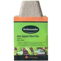 Ambassador Square Fibre Grow Pot (Pack of 12) in Grey