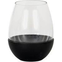 Hill Interiors Neris Glass Goblet Candle Holder 18cm x 14cm x 14cm in Black | Size: 18 cm x 14 cm x 14 cm