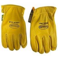 Ambassador Deluxe Leather Gardening Gloves in Yellow | Size: Large