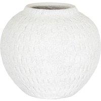 Hill Interiors Ashen Round Vase 20cm x 23cm x 23cm in White | Size: 20 cm x 23 cm x 23 cm